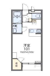 レオパレスK&Mサンロードの間取り|画像2