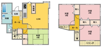 【間取り】 | 貝沢町　中古戸建 | ■4LDK／築年数23年