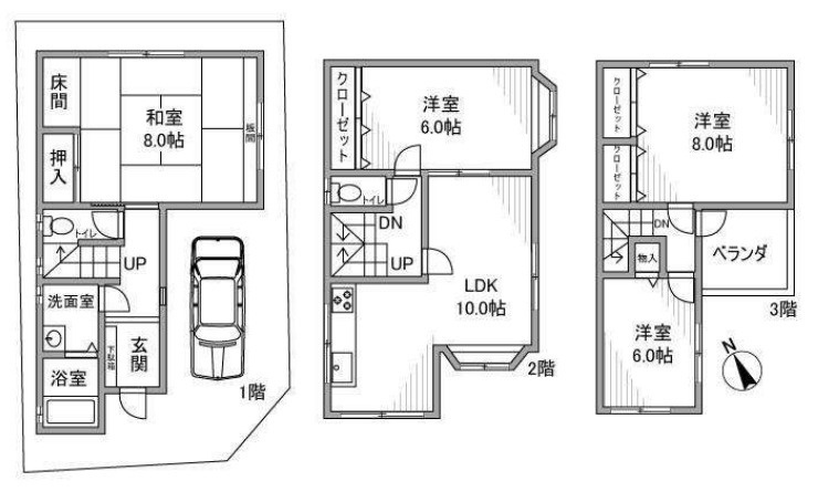 汐ノ宮町戸建の間取り