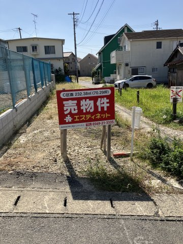 知多郡武豊町字楠2丁目　C区画の前面道路含む現地写真|間口