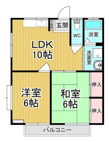 【間取り】 | モミヤマハイツ | カップルさんにオススメのお部屋です♪