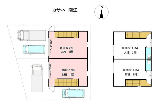 カサネ　潮江4丁目　A棟の間取り