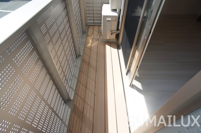 熊本市中央区横手１丁目のアパートのバルコニー