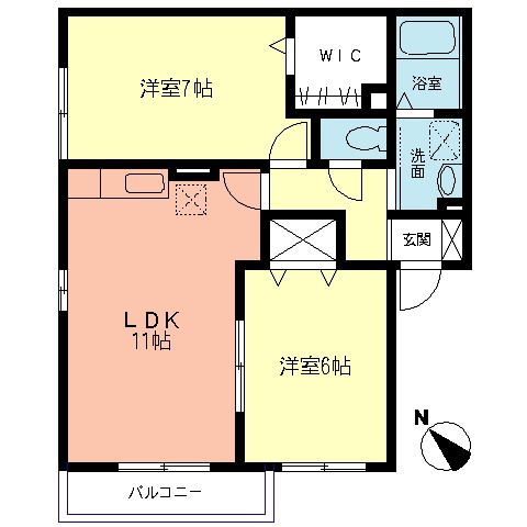 チェリー鵠沼Bの間取り