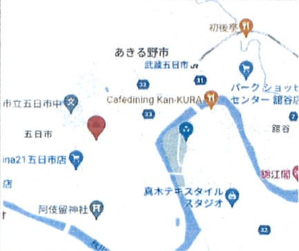 あきる野市五日市　売地　の地図