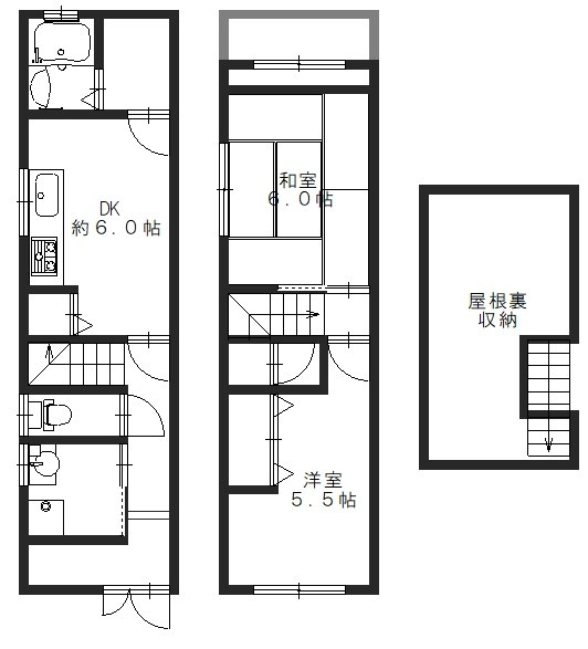 菱屋東1丁目貸家の間取り