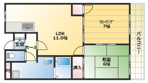 【間取り】 | サンハイツ旭ヶ丘