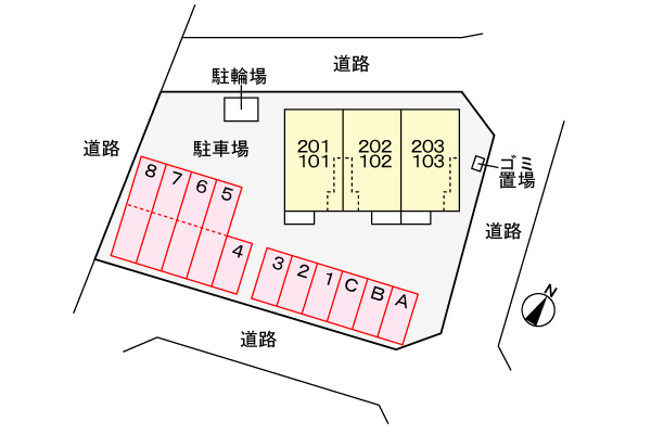 ヴィレッジ・ウェルハウスＢの駐車場|駐車場
