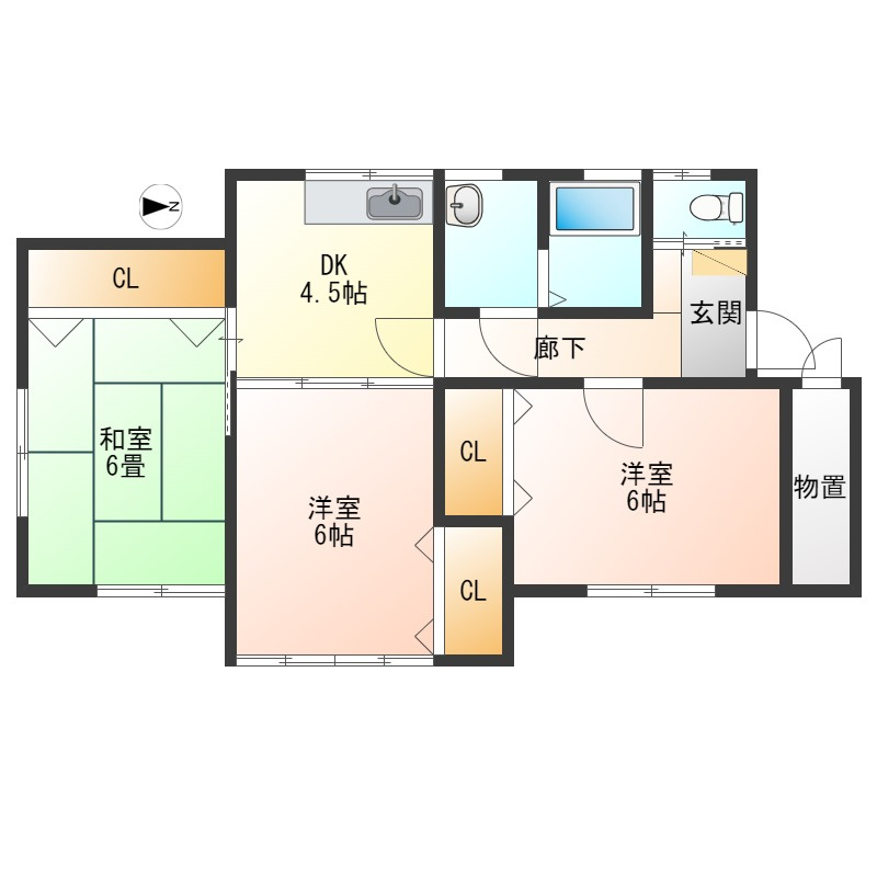 印役町1丁目南棟の間取り