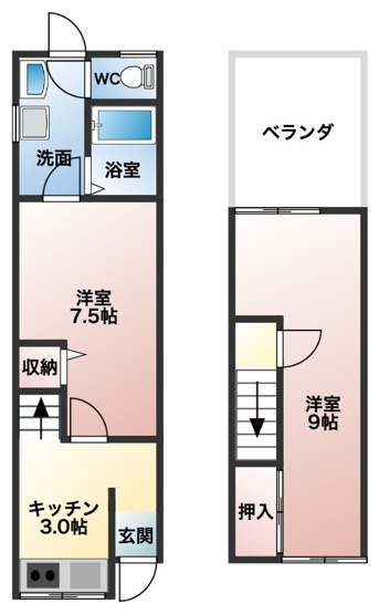 【間取り】 | 安堂町貸家（北）
