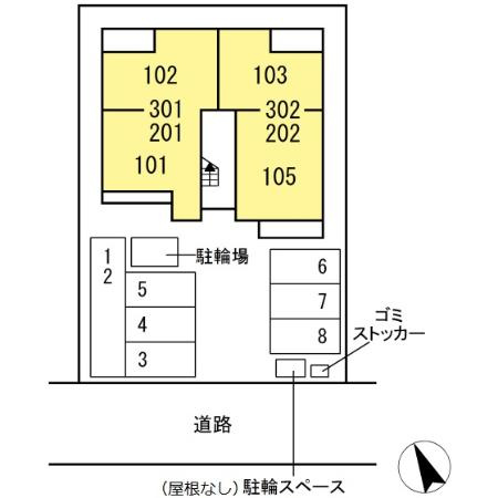D-room新屋敷の区画図