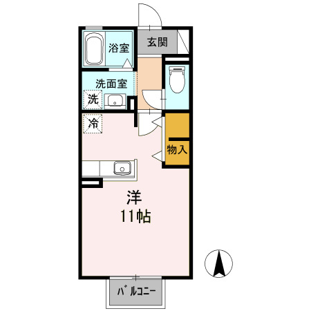 【間取り】 | メゾン・ド・ラヴィ金屋橋　Ｎ