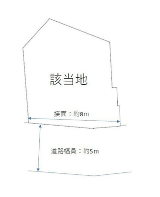 【土地図＋建物プラン例】 | 亀岡　下矢田町二丁目　建築条件無し売土地 | 土地面積　約17.78坪