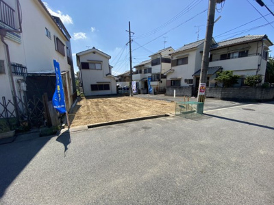 【周辺】 | 伯太小・北西角地・土地30坪・建築条件なし・更地渡し・和泉市伯太町3丁目 | 前面道路含む現地写真です