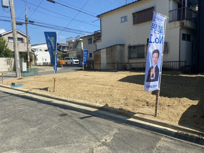 【周辺】 | 伯太小・北西角地・土地30坪・建築条件なし・更地渡し・和泉市伯太町3丁目 | 前面道路含む現地写真です