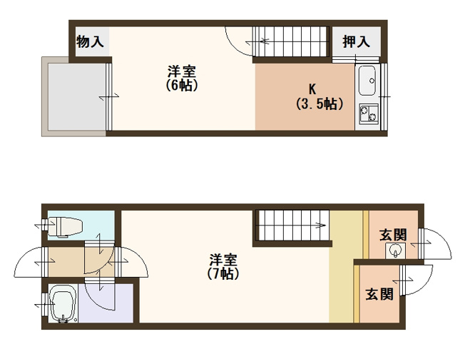 【間取り】 | 安立4丁目テラスハウス