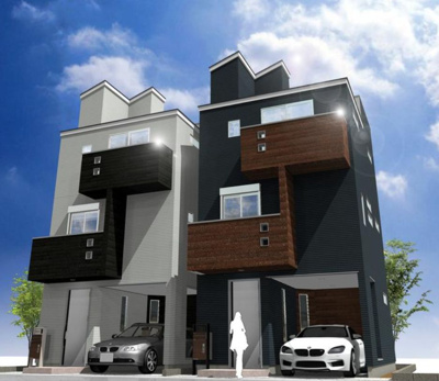 【外観パース】 | 新宿区上落合１丁目　建築条件無売地 | 完成イメージになります！間取り・色味ご自由に選べます！