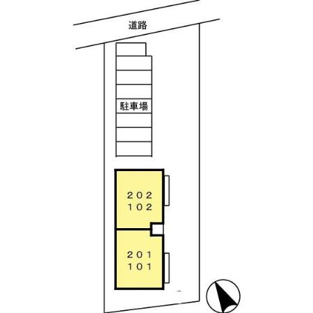 熊本市南区上ノ郷２丁目のアパートの区画図