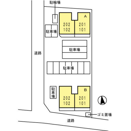セジュール中無田　A棟の区画図