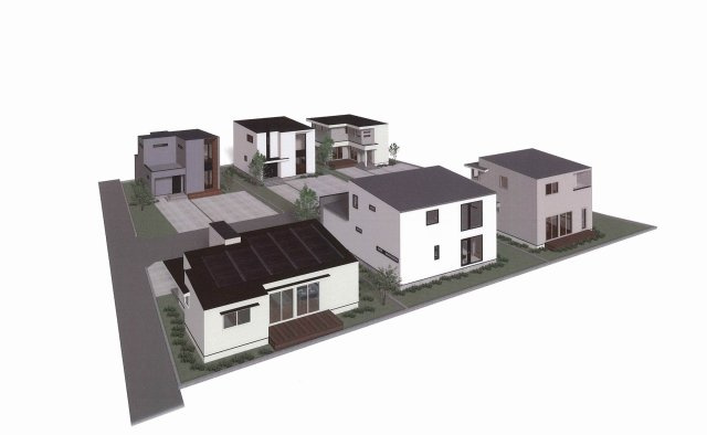 大胡町6区画売地Aの完成予想図|A区画　65.66坪　北西角地！