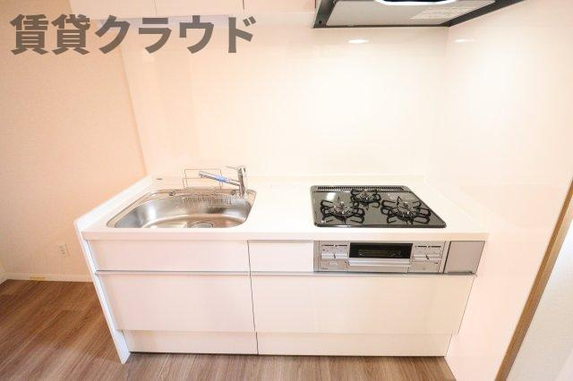 サンハイム学園前　Ａのキッチン|コンパクトなキッチンで掃除もラクラク