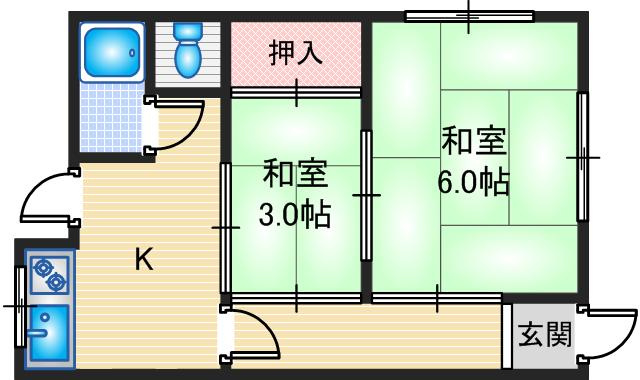 【間取り】 | 北別府貸家