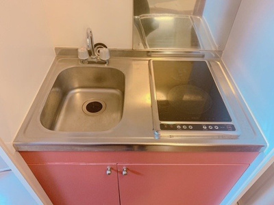 【キッチン】 | レオパレスプランドールⅡ | 同タイプ物件の為、形状や間取寸法、色調等が実際とは異なります