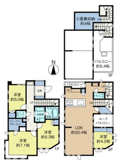 【間取り】 | 三井ファインコート　中野区若宮２丁目戸建