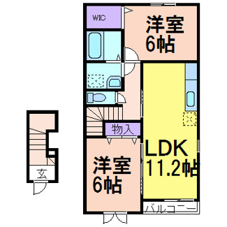 【間取り】 | ブランシェントA（ペット飼育可） | 全居室洋室です