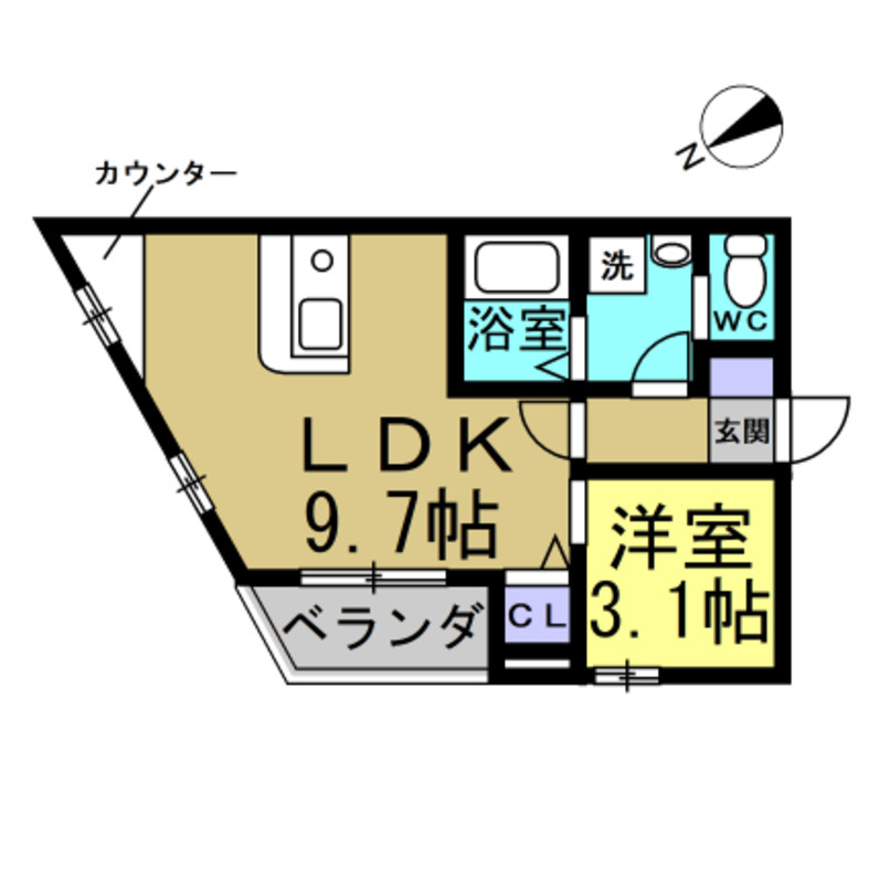 知多市新舞子字西畑ケ　DIMOLTO新舞子の間取り|部屋タイプ1