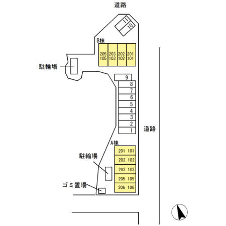 配郷 Ａの区画図