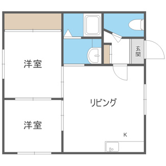 【間取り】 | 八軒コスモハイツ | 和室を洋室へ変更済み！