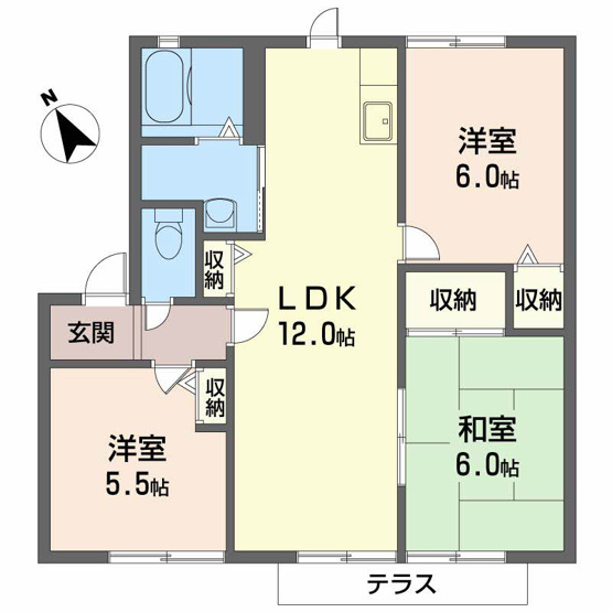 【間取り】 | アネックス日根野B棟