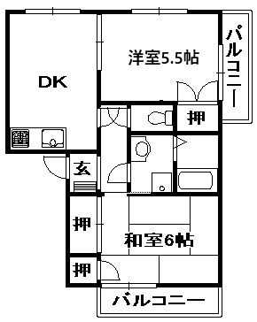 【間取り】 | ヴィレッジ藤原台北町A棟 | 間取りです