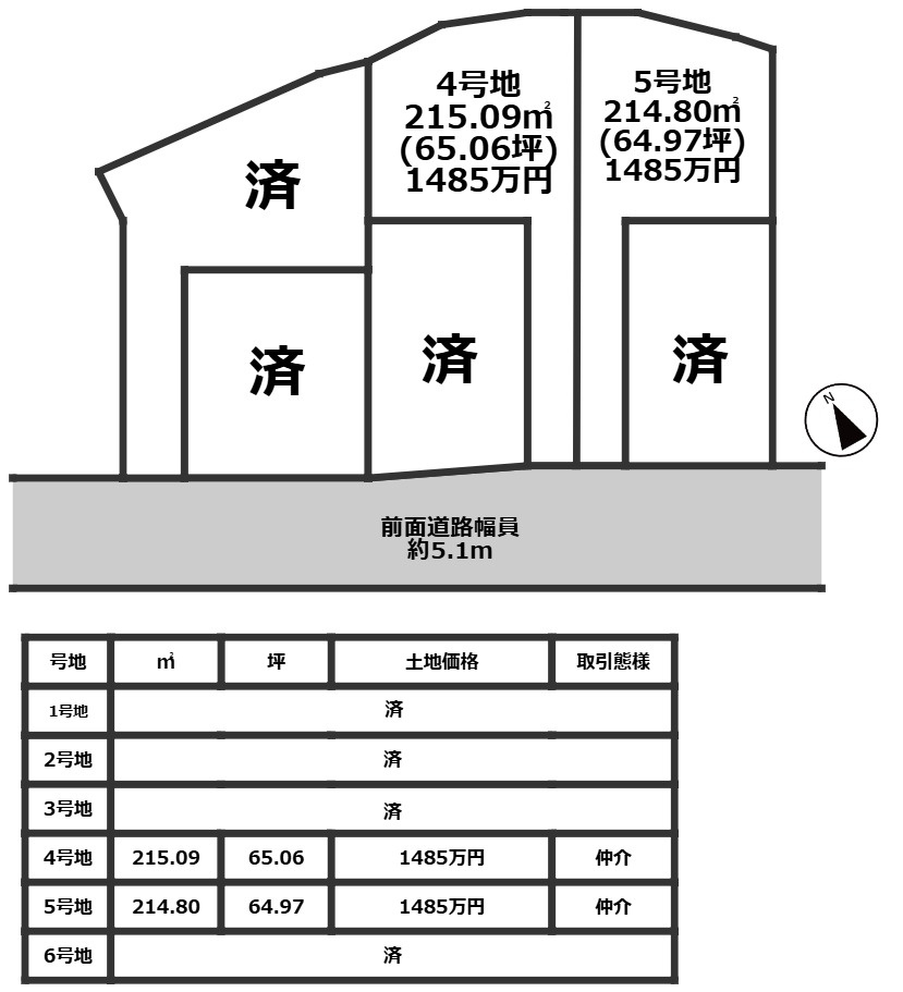草津市岡本町　6区画分譲地