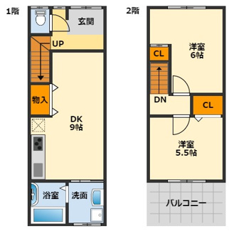 【間取り】 | 下河原通フルリノベーション住宅 | 全室洋室の2LDK