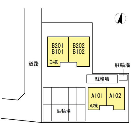 ローズコートヤマダBの区画図