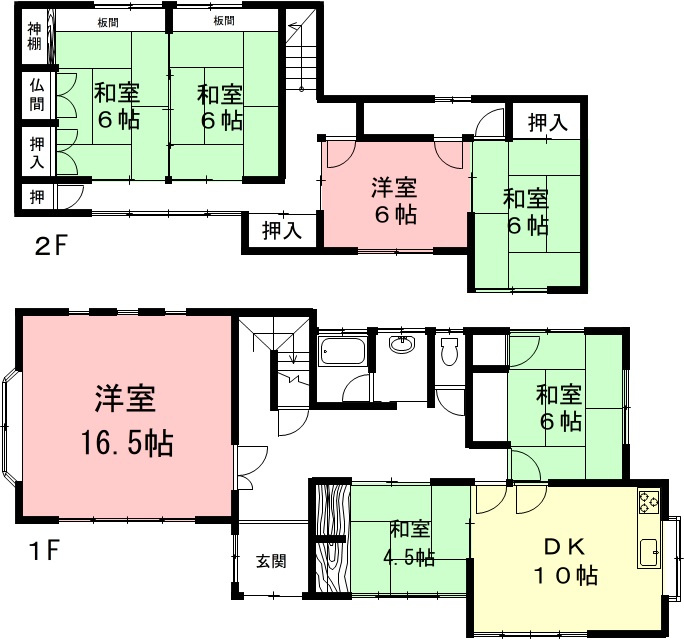 ６１２９６　岐阜市粟野中古戸建ての間取り