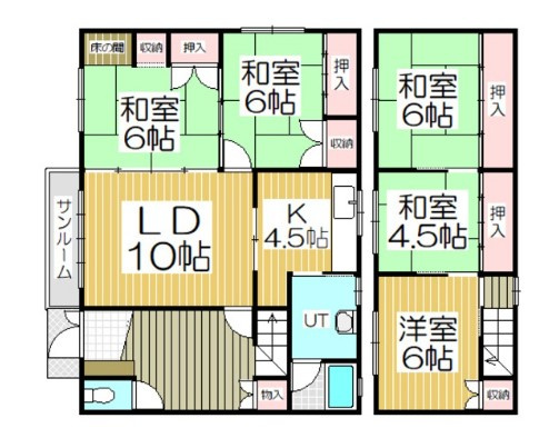 室蘭市中島本町1丁目18-8戸建の間取り