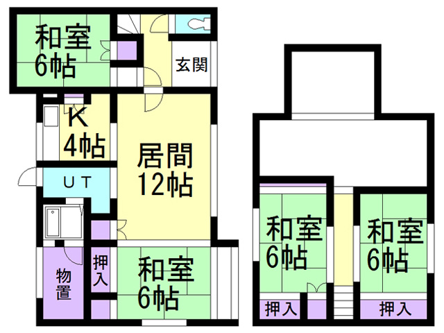 登別市若草町6丁目12-7戸建の間取り