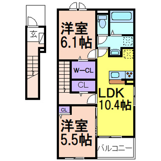 【間取り】 | ドミール大島VI | 間取りです