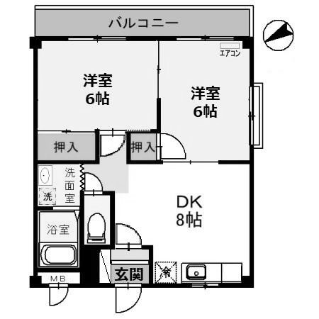 【間取り】 | コーポＫ-１