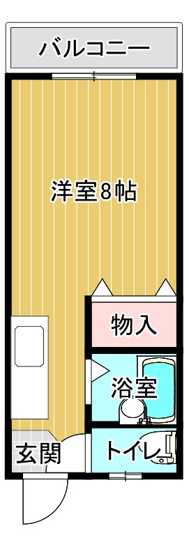 ワンルーム・ヒロの間取り