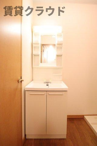 ピースコートの洗面所|広い洗面スペース