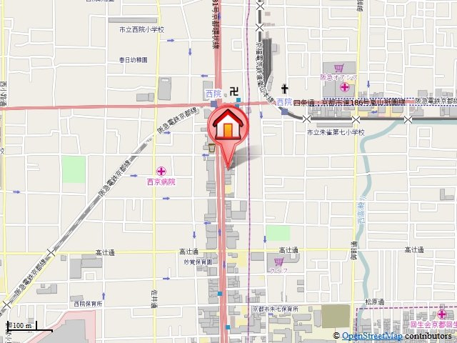ジョイテル西院の地図