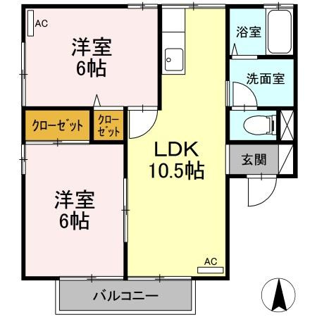 【間取り】 | セジュール保免Ｂ