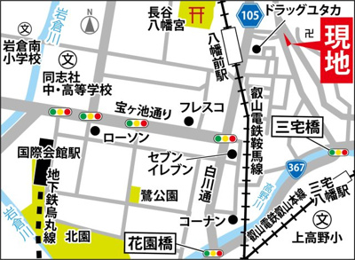 【地図】 | 上高野北田町　中古戸建【角家・リノベーション向き物件】