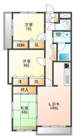 【間取り】 | ブルーラグーン吉塚南