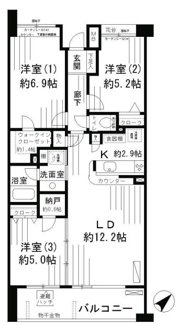 【間取り】 | ミレニアムコート青葉台 | 間取り図