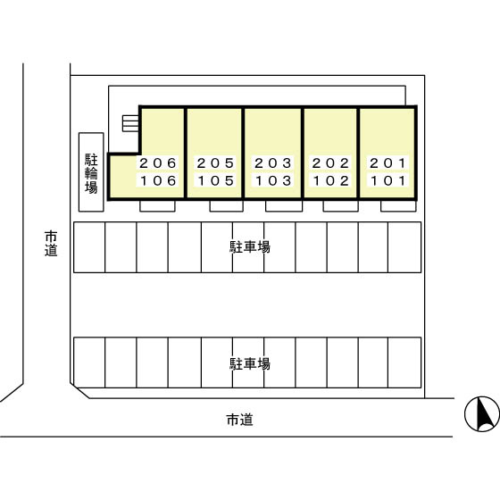 千葉市花見川区花園１丁目のアパートの区画図